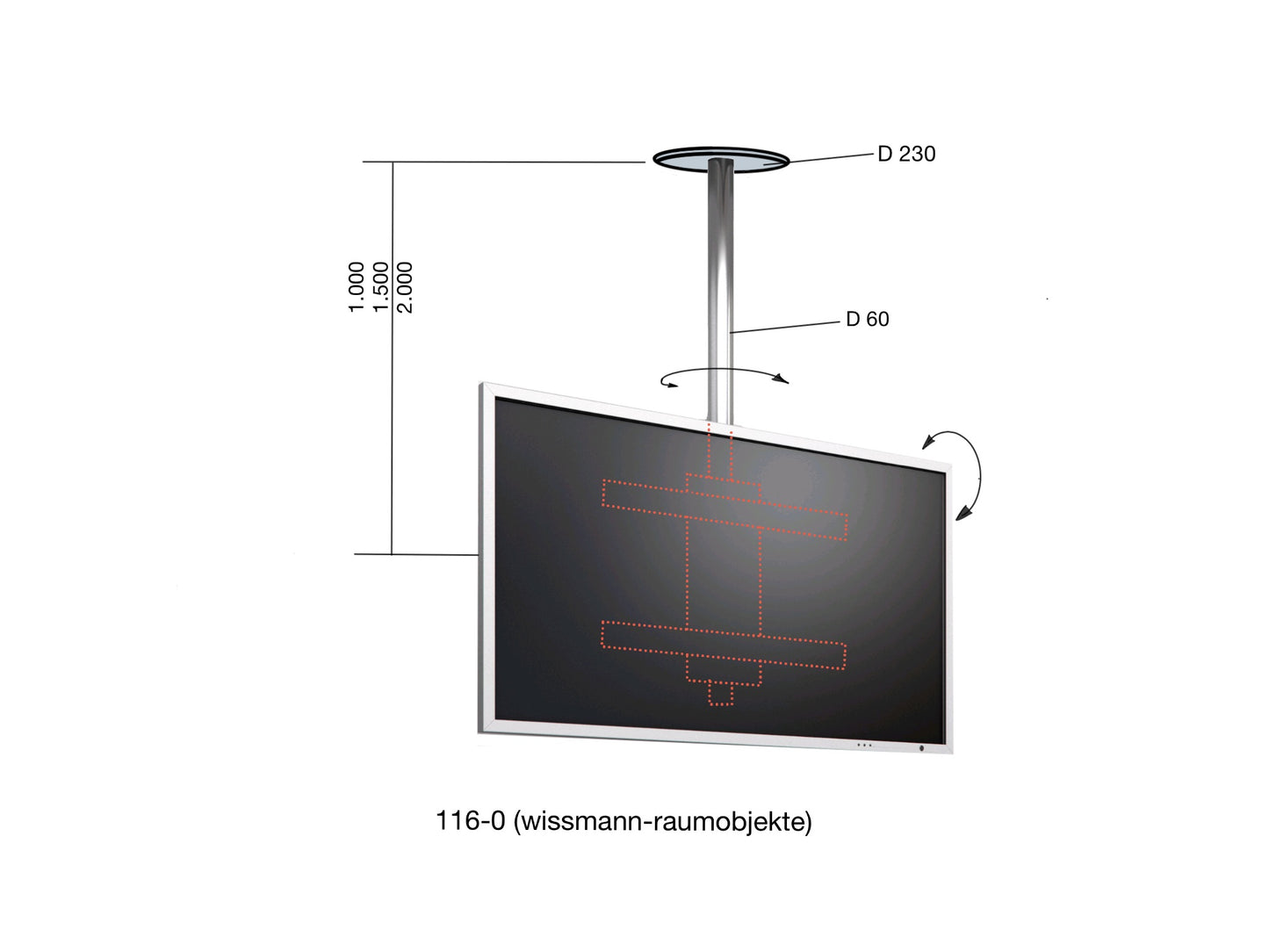 VESETTI Design TV Ceiling Mount ART116