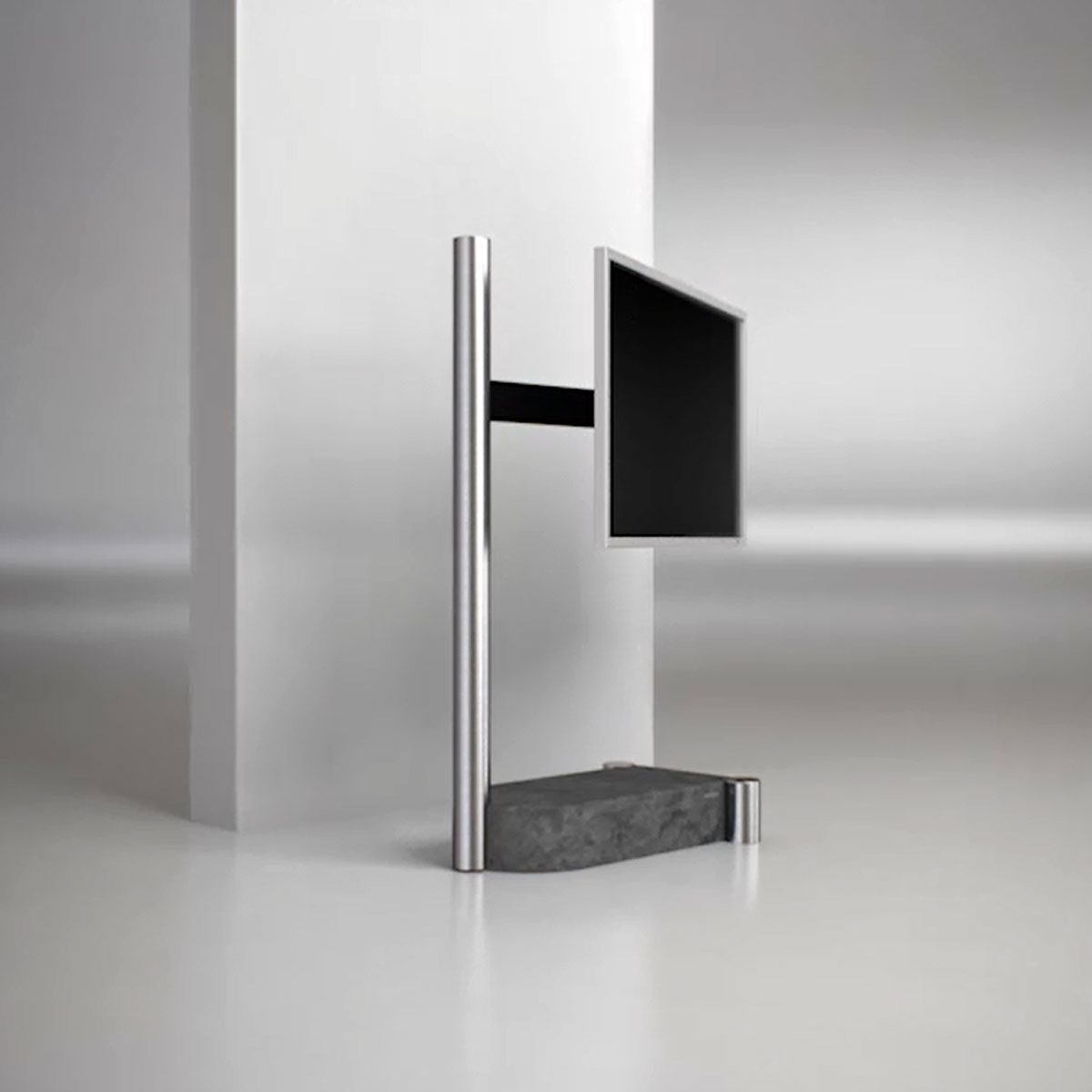 VESETTI Design TV Stand art110 Stainless Steel + Stone